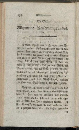 XXXVI. Allgemeine Versorgungsanstalten