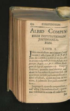 Aliud Compendium Institutionum Iustinianearum.