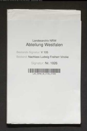 15 Briefe von Ludwig Vincke an Georg von Keßler