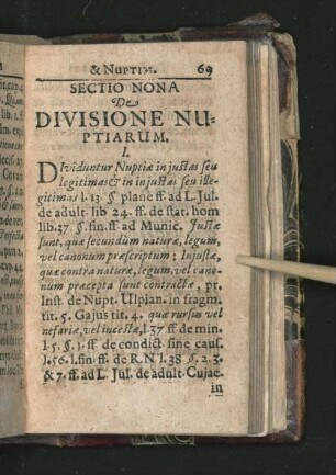 Sectio Nona De Divisione Nuptiarum.
