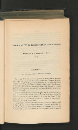 Chemin de fer du Dahomey au Niger. Rapport du commandant Guyon (fin).