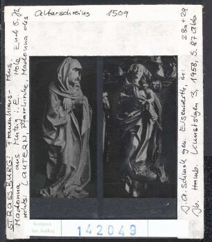 Straßburg, Museum Frauenhaus: Madonna aus Mutzig. Rechts: Madonna aus Lantern, Pfarrkirche