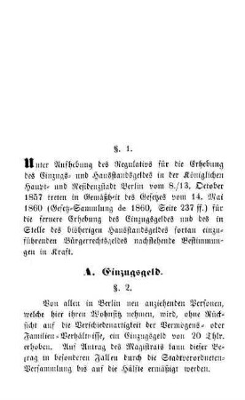 A. Einzugsgeld