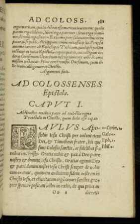 Ad Colossenses Epistola.
