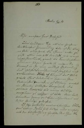Nr. 3: Brief von Max Posner an Paul de Lagarde, Berlin, 1.11.1874