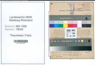 Entnazifizierung Franz Theunissen , geb. 11.04.1902 (Lehrer)
