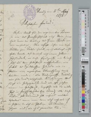 Brief an Hans Speckter