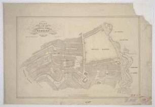 Inselplan von Hamburg, 1:4 000, Lithographie, um 1842