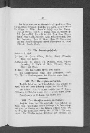 XI. Die Sonntagsschule.