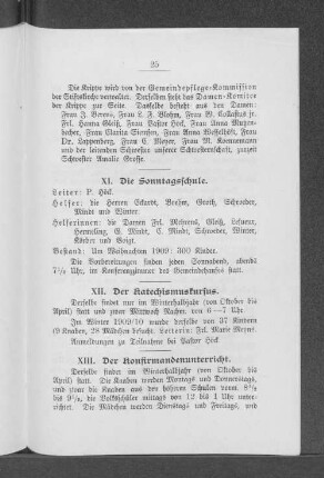 XI. Die Sonntagsschule.