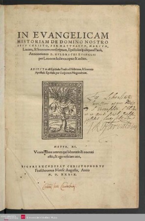 In evangelicam historiam de domino nostro Jesu Christo, per Matthaeum, Marcum, Lucam & Joannem conscriptam, epistolas que aliquot Pauli : annotationes