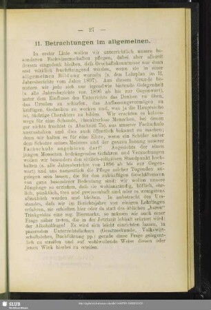 11. Betrachtungen im allgemeinen