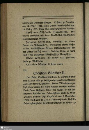 XII. Christian Günther II.