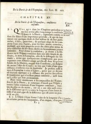 Chapitre XV. De la Durée & de l' Expansion, considerées ensemble