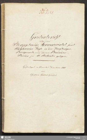 Grubenbericht über das Berggebaeude Sonnenwirbel samt Hohlewein Fdgbe in der Freyberger-Bergamts- und deren Bränder-Revier zu St: Michaelis gelegen - 18.6056 4.