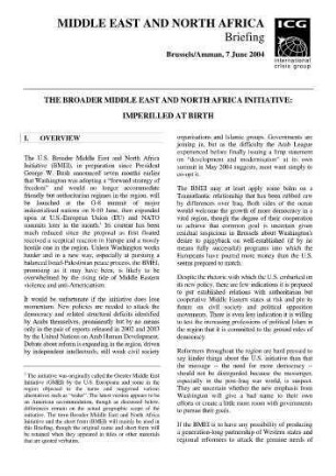 The broader Middle East and North Africa initiative : imperilled at birth