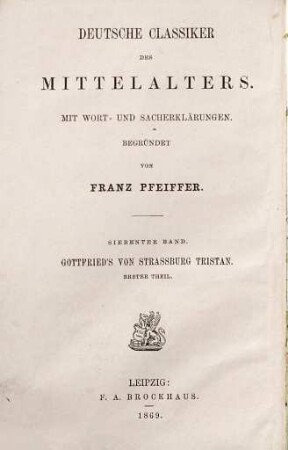 Gottfried's von Straßburg Tristan, 1