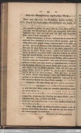 Von der Multiplikation algebraischer Größen