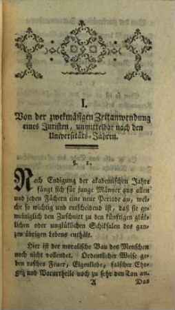 Gemeinnüzige juristische Beobachtungen und Rechtsfälle, 1. 1777