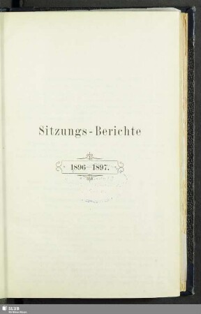 Sitzungsberichte 1896 - 1897