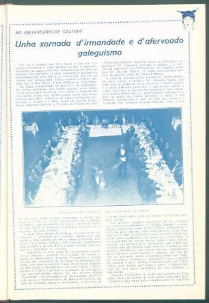 No aniversario de "Céltiga" : Unha xornada d'irmandade e d'afervoado galeguismo