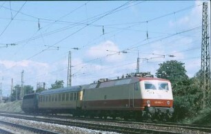 Kornwestheim Lok 120 002 Lok 110 388 Messwagen Belastungsmessfahrt