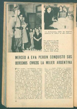 Merced a Eva perón conquisto sus derechos civicos la mujer argentina