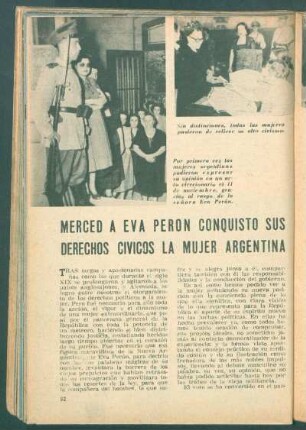 Merced a Eva perón conquisto sus derechos civicos la mujer argentina