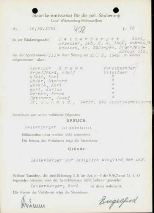Leitenberger, Karl