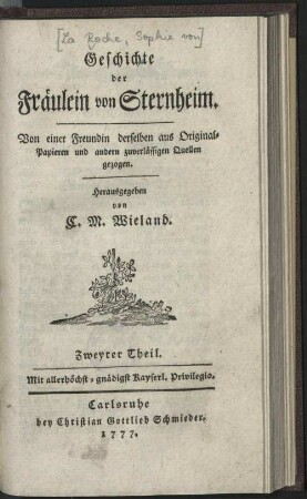 Zweyter Theil: Geschichte der Fräulein von Sternheim