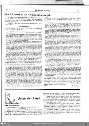 Der Uhrmacher als Organisationsobjekt