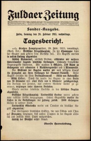 Ausgabe vom Sonntag, den 28. Februar 1915.