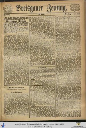 36. Jg. (Juli bis Dezember): Breisgauer Zeitung