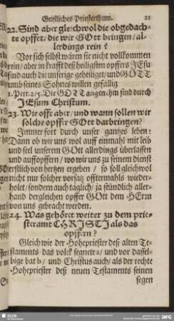 23. Wie offt aber, und warum sollen wir solche opffer Gott darbringen?