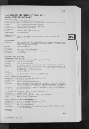 Fachbereich Philosophie und Sozialwissenschaft