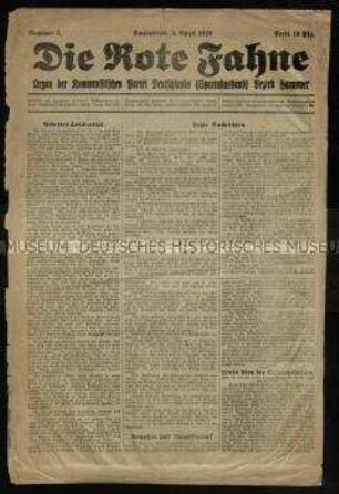 Kommunistische Zeitung. Die Rote Fahne, 1919