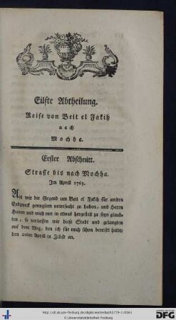 Eilfte Abtheilung. Reise von Beit el Fakih nach Mochha.