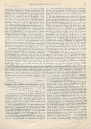169-172 [Rezension] Hennecke, Edgar, Neutestamentliche Apokryphen, in Verbindung mit Fachgelehrten in deutscher Übersetzung und mit Einleitungen herausgegeben