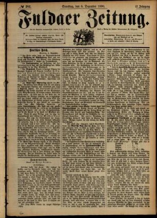 Ausgabe vom Samstag, den 06. Dezember 1890.