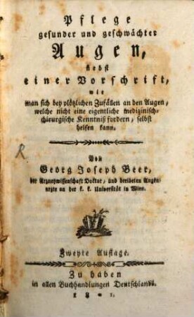 Pflege gesunder und geschwächter Augen ...