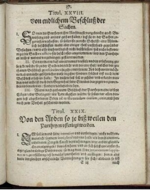 Titul. XXVIII. Von endlichem Beschluß der Sachen