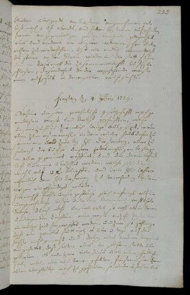 Freytag d 4 9bris 1729.