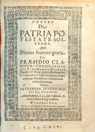 Theses De Patria Potestate Solvenda