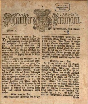 Bayreuther Zeitung. 1777, 1777