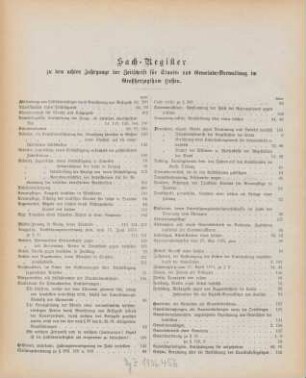 Sach-Register zu dem achten Jahrgange der Zeitschrift für Staats- und Gemeinde-Verwaltung im Großherzogthum Hessen