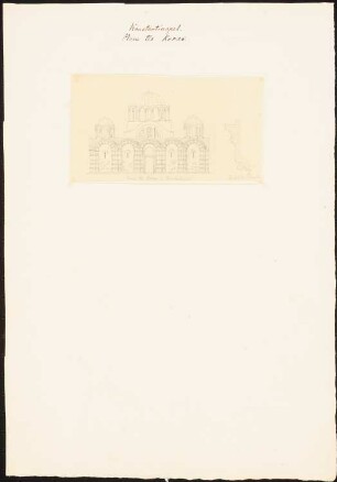 Chora-Kirche (Klosterkirche Mone tes Koras/Kahrije camii/Kachrije-Dschamissi), Konstantinopel: Außenansicht und Profil der Seitentür