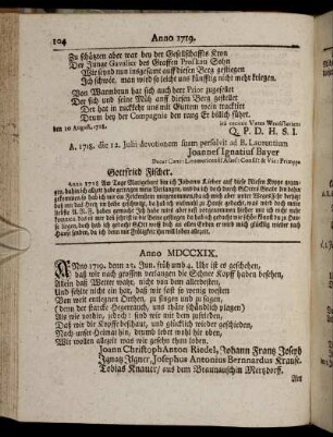 Anno 1719 – Anno 1725