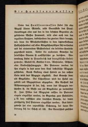 10-13, Die Handfeuerwaffen