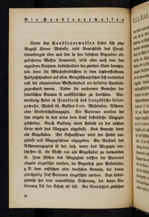 10-13, Die Handfeuerwaffen