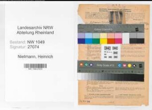 Entnazifizierung Heinrich Nietmann , geb. 12.11.1913 (Postarbeiter)